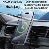 Coofbe Ultra Güçlü Magsafe 15W Kablosuz Araç Şarjı Telefon Tutucu İphone 12 13 14 15 Pro Max Uyumlu