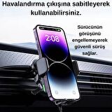Coofbe Havalandırma Girişli Sarsılmaz 15W Kablosuz Araç Şarj Cihazı Ve Araç Telefon Tutucu Araç Şarjı