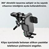 Coofbe Havalandırma Girişli Sarsılmaz 15W Kablosuz Araç Şarj Cihazı Ve Araç Telefon Tutucu Araç Şarjı