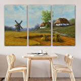 Ukrayna Köy Manzarası Yağlıboya Görünüm Dekoratif Tablo-3712