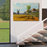 Ukrayna Köy Manzarası Yağlıboya Görünüm Dekoratif Tablo-3712