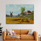 Ukrayna Köy Manzarası Yağlıboya Görünüm Dekoratif Tablo-3712