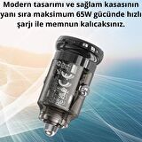 Coofbe HC Super Şarj QC3.0 PD30W  Type-C USB Girişli Araç Şarj Aleti Araç Çakmaklık Hızlı Şarj Aleti