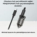 Coofbe HC QC3.0 PD30W Araç Şarj Seti Type-C USB Girişli Type-C Kablolu Araç Şarjı Araç Çakmaklık Hızlı Şarj Aleti