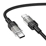 Coofbe Super Şarj 1Mt Örgü 60W Type-C Şarj Kablosu Xiaomi Samsung İphone 15 15 Pro Max Uyumlu Şarj