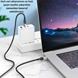 Coofbe Super Şarj 1Mt Örgü 60W Type-C Şarj Kablosu Xiaomi Samsung İphone 15 15 Pro Max Uyumlu Şarj