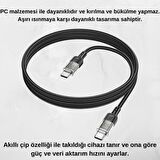 Coofbe Super Şarj 1Mt Örgü 60W Type-C Şarj Kablosu Xiaomi Samsung İphone 15 15 Pro Max Uyumlu Şarj