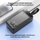 Coofbe Led Işıklı Ultra Hızlı DEV 22.5W+PD20W 60000mAh Powerbank Güç Bankası Şarj Akım Korumalı