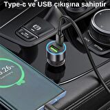 Coofbe Super USB+Type-C Giriş PD43W Araç Çakmaklık Şarjı İphone Şarj Kablosu İphone 14 13 12 11 Şarj