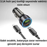 Coofbe Super USB+Type-C Giriş PD43W Araç Çakmaklık Şarjı İphone Şarj Kablosu İphone 14 13 12 11 Şarj