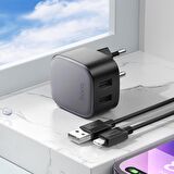 Coofbe Şarj Akım Korumalı Çift USB İphone Kablolu Şarj Başlığı İphone 11 12 13 14 Pro Max Şarj Seti