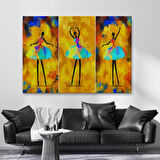 Afrikalı Balerin Kız Yağlıboya Görünüm Dekoratif Kanvas Tablo-3718