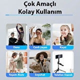 Coofbe Uzaktan Kumandalı Bluetooth Selfie Çucuğu Monopod Uzunluk Ayarlamalı Tripod Canlı Yayın Standı