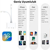 Coofbe Type-c-İphone OTG Dönüştürücü İphone Kart Okuyucu SD-TF Kart Çevirici USB Kamera Okuyucu Adaptör