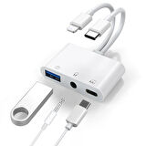 ALLY NK-109PRO Type-c/Lightning to USB-A 3.5mm Kulaklık ve Type-c Kamera Okuyucu Çevirici Adaptör