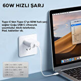 Coofbe Tüm Cihazlar İçin 6in1 60W Hızlı Şarj Kablo Seti Kutulu Seyahat Şarj Seti  iPhone+ Type-C+USB