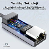Coofbe Gösterge Işıklı Kontrol Çipli USB to RJ45 Dönüştürücü USB 3.0 TO 2.5 Gbps Ethernet Kablosu 