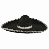 Sombrero Meksika Şapkası Gümüş Şeritli Yetişkin Boy