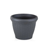 Omnipazar SO-HS06 Plastik Hasır Desenli Dekoratif Saksı 42 Litre No 6