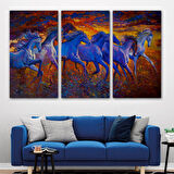 Koşan Atlar Dekoratif Kanvas Duvar Tablosu-3725