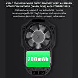Polham 700mAh Şarjlı RGB Işıklı Sessiz 6000RPM Telefon Soğutucu Fan, Universal 3 Vitesli Süper Soğutucu