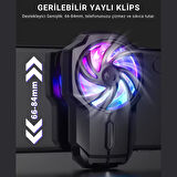 Polham 700mAh Şarjlı RGB Işıklı Sessiz 6000RPM Telefon Soğutucu Fan, Universal 3 Vitesli Süper Soğutucu