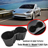 Polham Tesla Model 3 ve Model Y ile Uyumlu Bardak ve Şişe Tutucu, Temizlenebilir Çıkabilen Silikon Bardak Tutucu