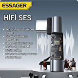 ESSAGER L Tip Type-C to 3.5mm Ses ve Kulaklık Çıkışı, Hifi Ses Destekli, Telefon, Tablet, PC Uyumlu