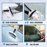 Polham 25CM Ergonomik Araç Camı Kar Kazıyıcı, Çizik Yapmaz, Eli Yormaz Pratik Kar ve Buz Kazıyıcı 