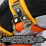 Polham 6 Adet Kilit Sistemli Araç Lastik Zinciri | Kopmaz Kırılmaz Kar ve Arazi Zinciri,Kolay Montaj