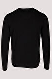 Erkek Triko Siyah Bisiklet Yaka Baklava Desenli Slim Fit Pamuklu Kazak NCS JEANS 3727