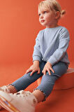Next Baby Pamuklu Mavi Uzun Kollu Fitilli Alt Üst Takım