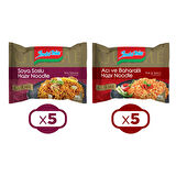 Indomie Noodle Gurme 80 gr Soya Soslu & Acı ve Baharatlı 10 lu Karma Paket