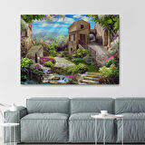 Avrupa Ev Manzarası Dekoratif Kanvas Duvar Tablosu-3734