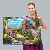 Avrupa Ev Manzarası Dekoratif Kanvas Duvar Tablosu-3734