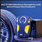 ALLY ST-5002 Dijital Basınç Göstergeli Oto Lastik Şişirme Pompası Hava Kompresörü