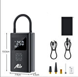 ALLY ST-5522 Şarjlı lastik şişirme hava kompresör pompası 12V LED ışıklı