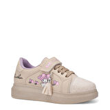 Günlük Kız Çocuk Sneaker Püskül Detaylı Oval Simli Burun Lastik Bağcıklı Cırtlı Spor Ayakkabı 3740