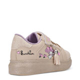 Günlük Kız Çocuk Sneaker Püskül Detaylı Oval Simli Burun Lastik Bağcıklı Cırtlı Spor Ayakkabı 3740