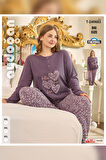 Aydoğan Kadın Suzi Büyük Beden Thermal Erik Moru Pijama Takım 0683