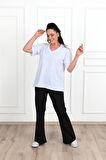Kadın V Yaka Basic Büyük Beden T-Shirt 1297-22