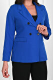 Kadın Astarlı Büyük Beden Blazer Ceket 0101-1