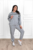 Kadın Sim Detaylı  Büyük Beden Eşofman Takımı 3671-23