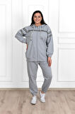 Kadın Sim Detaylı  Büyük Beden Eşofman Takımı 3671-23