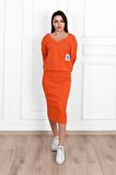 Kadın Askılı Sweatshirtli Elbise 3711-23
