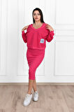 Kadın Askılı Sweatshirtli Elbise 3711-23