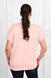 Kadın V Yaka Büyük Beden T-shirt 1486-23