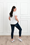 Kadın V Yaka Büyük Beden T-shirt 1486-23