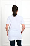 Kadın V Yaka Yırtmaçlı Büyük Beden T-shirt 1199-22