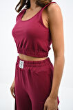 Kadın Askılı Crop Bluz Detaylı Eşofman Takımı 3715-23